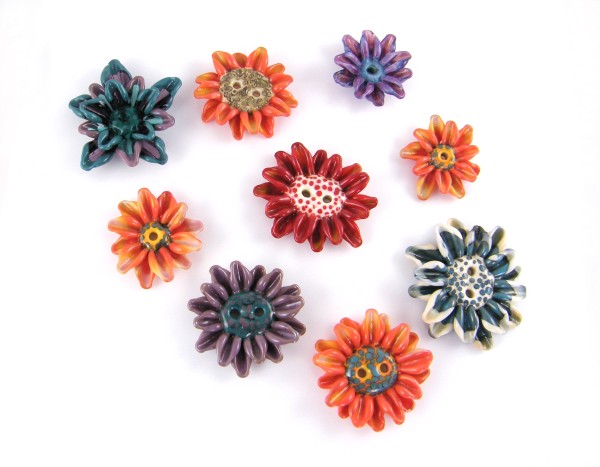Flower buttons and beads!