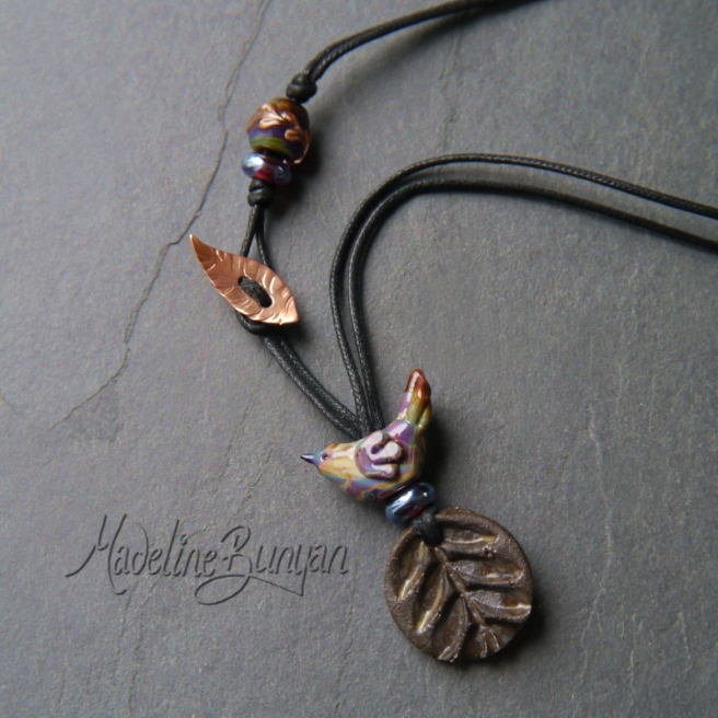 Bird and Leaf Necklace