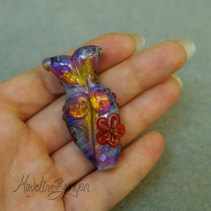 Flower Goddess lampwork bead by Madeline Bunyan